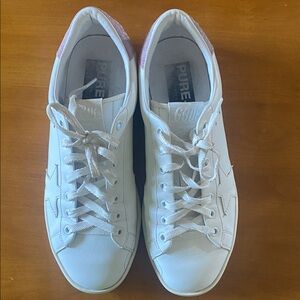 Golden Goose White and Pink Sneakers